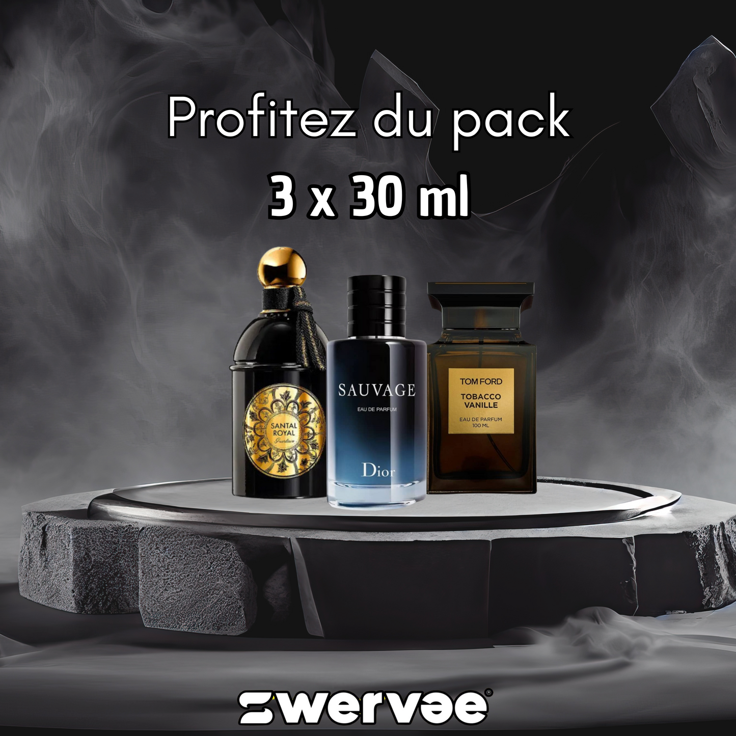 3=Tom Ford Tobacco Vanille + Santal Royal Guerlain + Dior Sauvage Élixir (Pack 30ml+30ml+30ml)