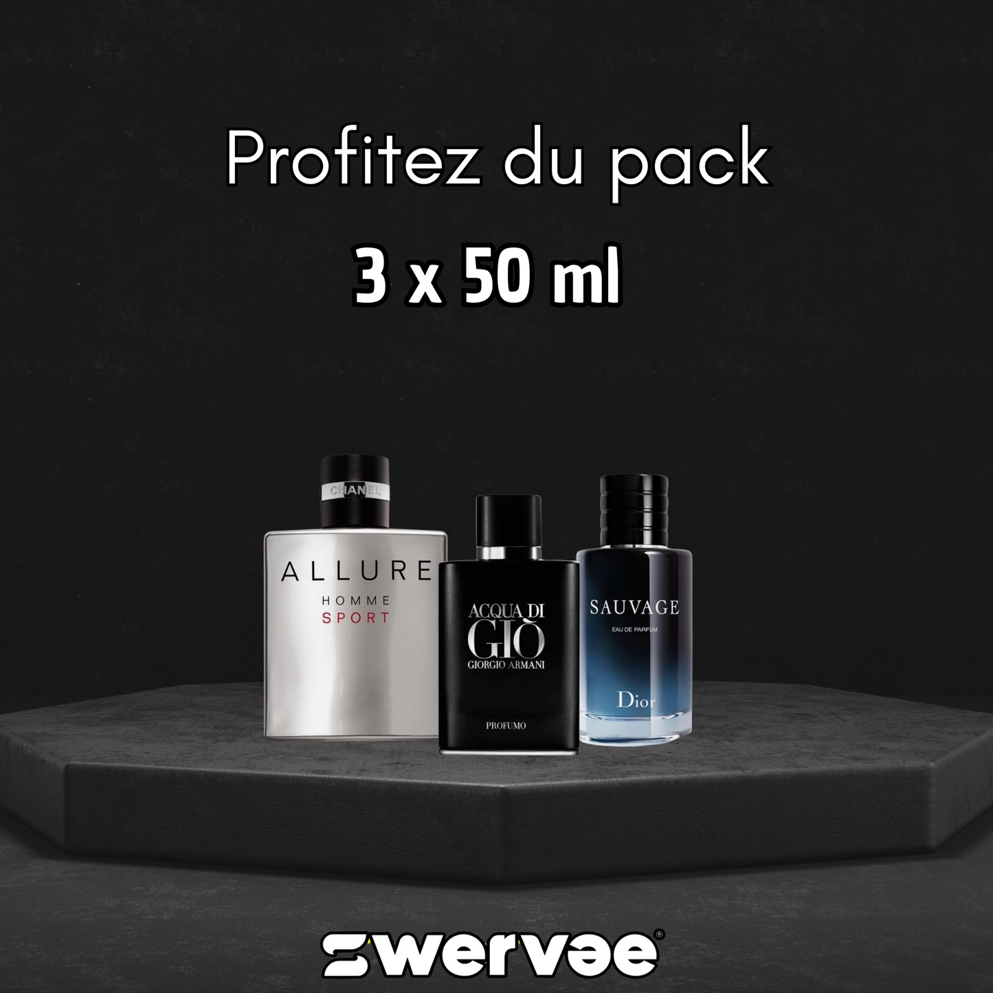 3=Dior Sauvage+ Aqua Di Gio Profumo+ Chanel Allure Sport Homme  (Pack 50ml+50ml+ 50ml)