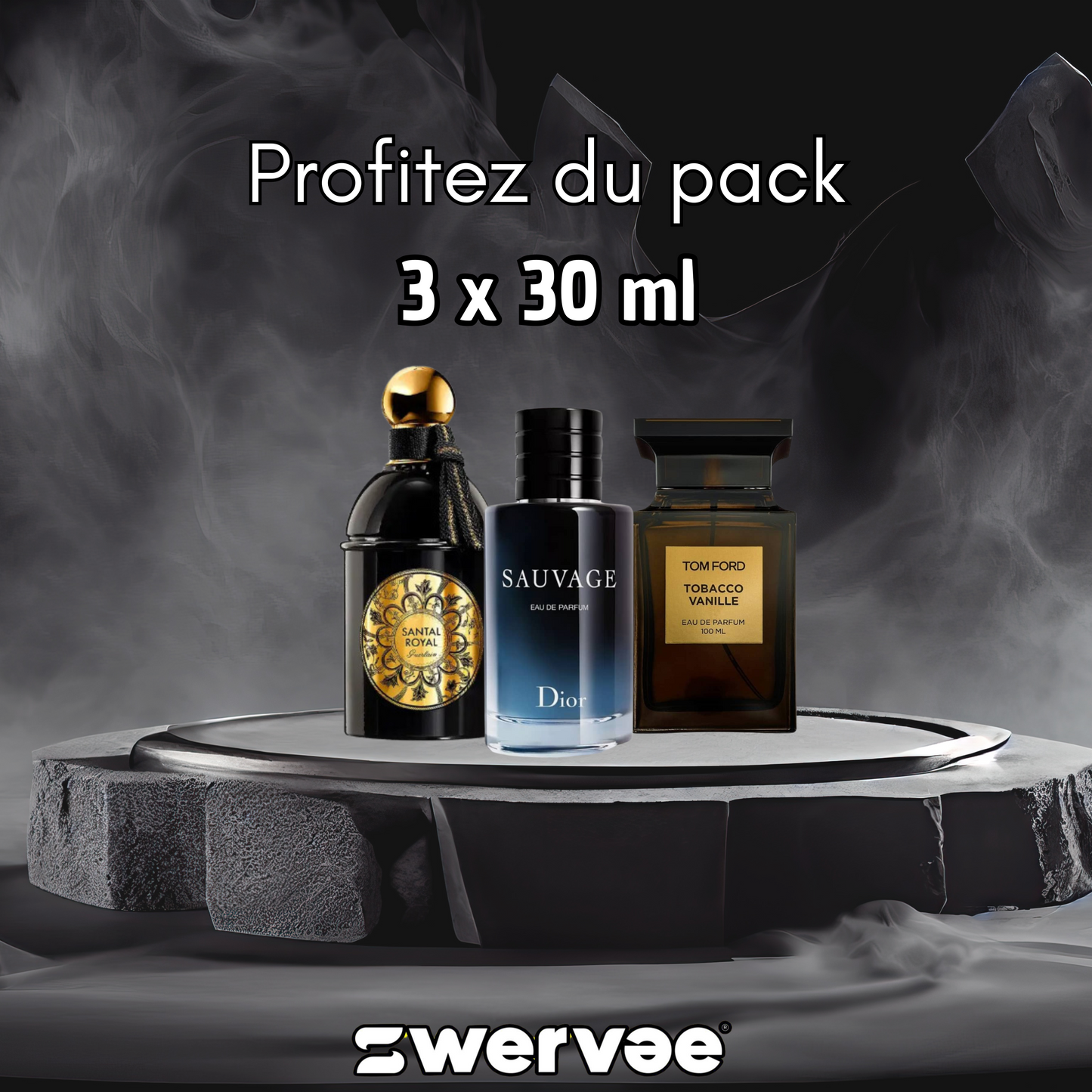 3=Tom Ford Tobacco Vanille + Santal Royal Guerlain + Dior Sauvage Élixir  (Pack 30ml+30ml+30ml)