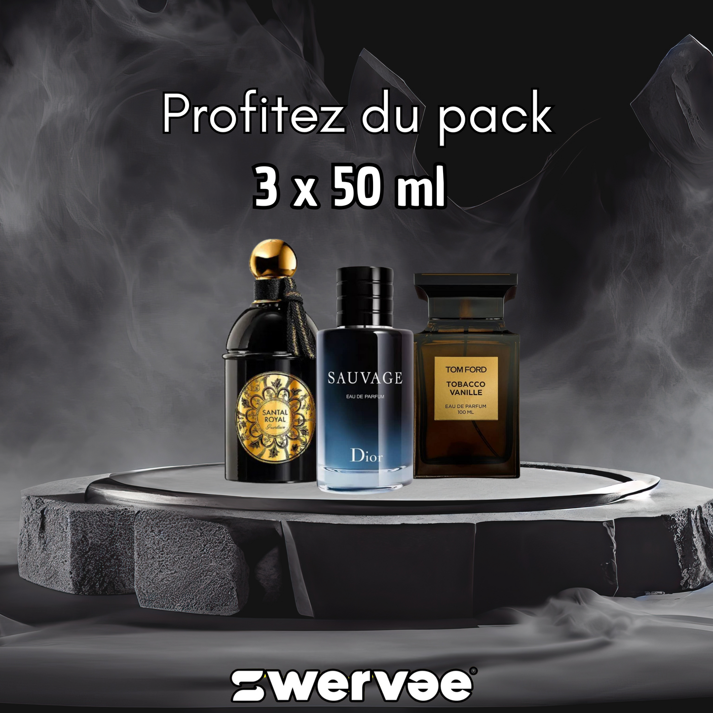 3=Tom Ford Tobacco Vanille + Santal Royal Guerlain + Dior Sauvage Élixir  (Pack 50ml+50ml+ 50ml)