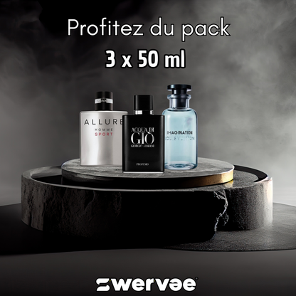 3=Aqua Di Gio Profumo + Chanel Allure Sport Homme + Louis Vuitton Imagination  (Pack 50ml+50ml+ 50ml)