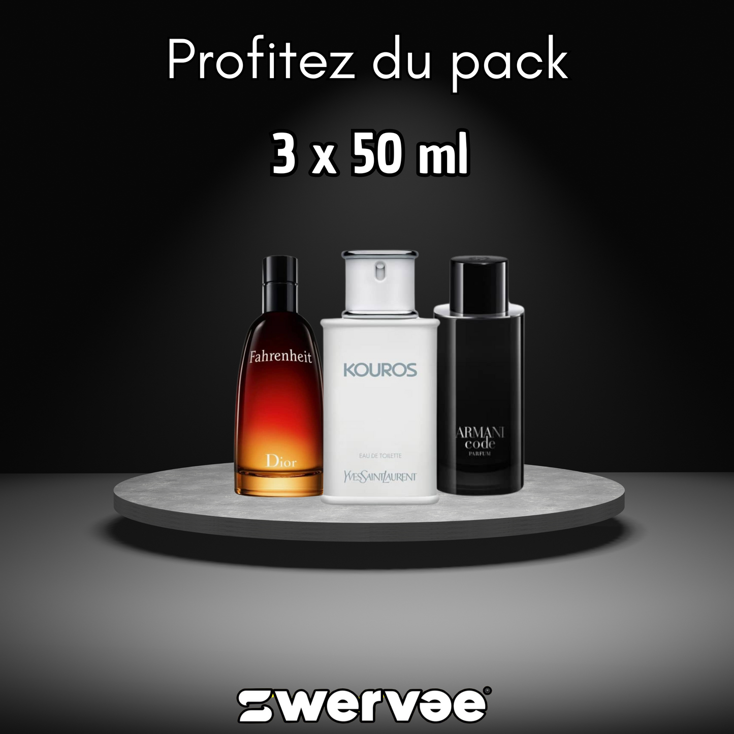 3=  Armani Code + Dior Fahrenheit + Kouros YSL  (Pack 50ml+50ml+ 50ml)