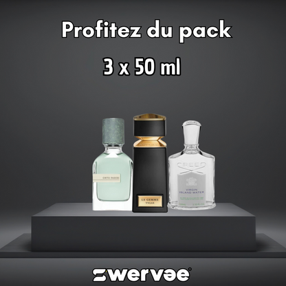 3=  CREED Virgin Island Water +  Orto Parisi Megamare +  BVLGARI Tygar   (Pack 50ml+50ml+ 50ml)