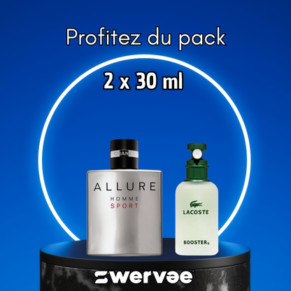 2= Lacoste Booster + Chanel Allure Sport Homme  (Pack 30ml+30ml)