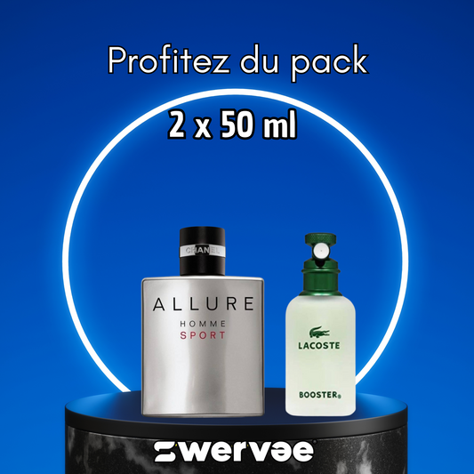 2=  Lacoste Booster + Chanel Allure Sport Homme   (Pack 50ml+50ml)