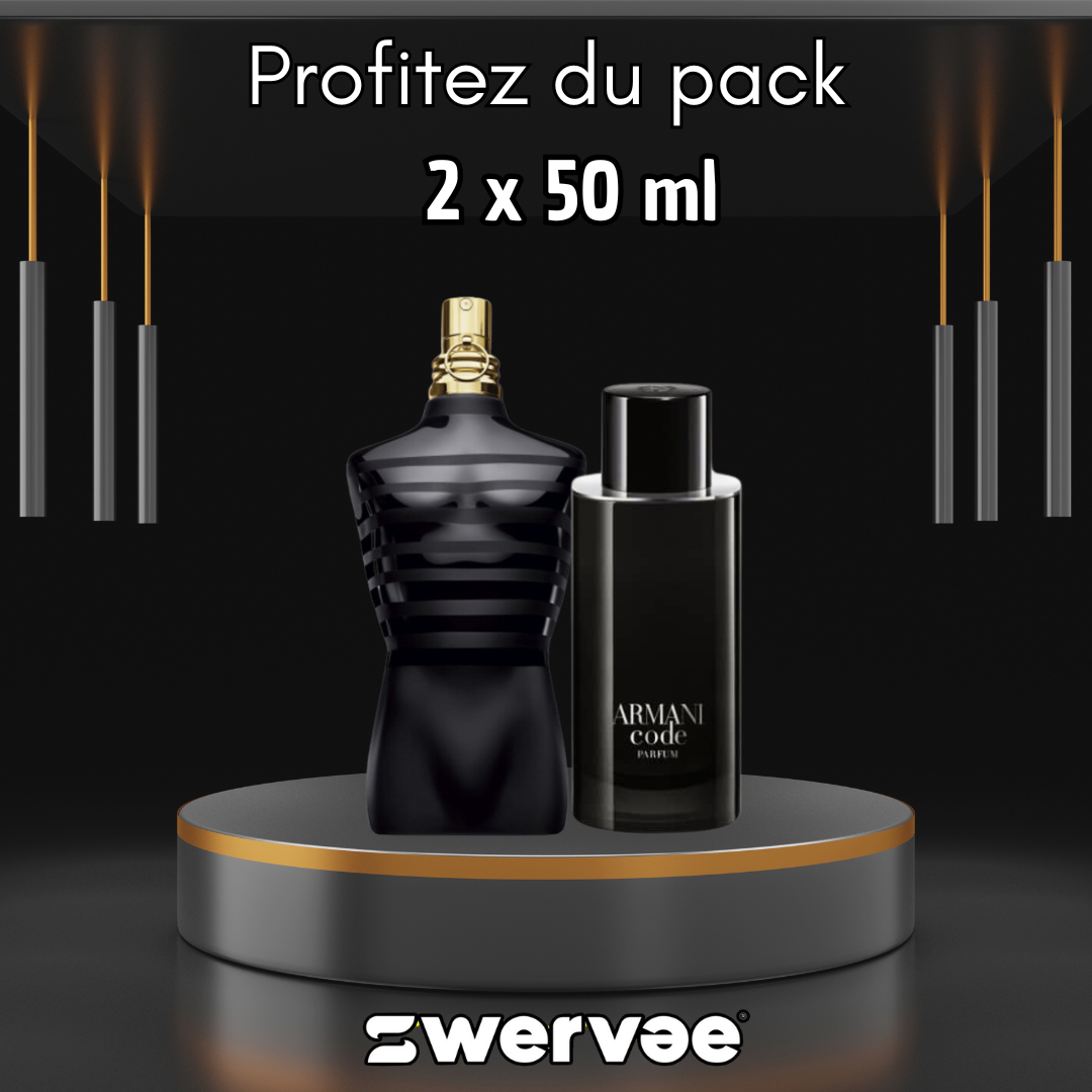 2= Armani Code + Jean Paul Gaultier Le Mâle Élixir (Pack 50ml+50ml)