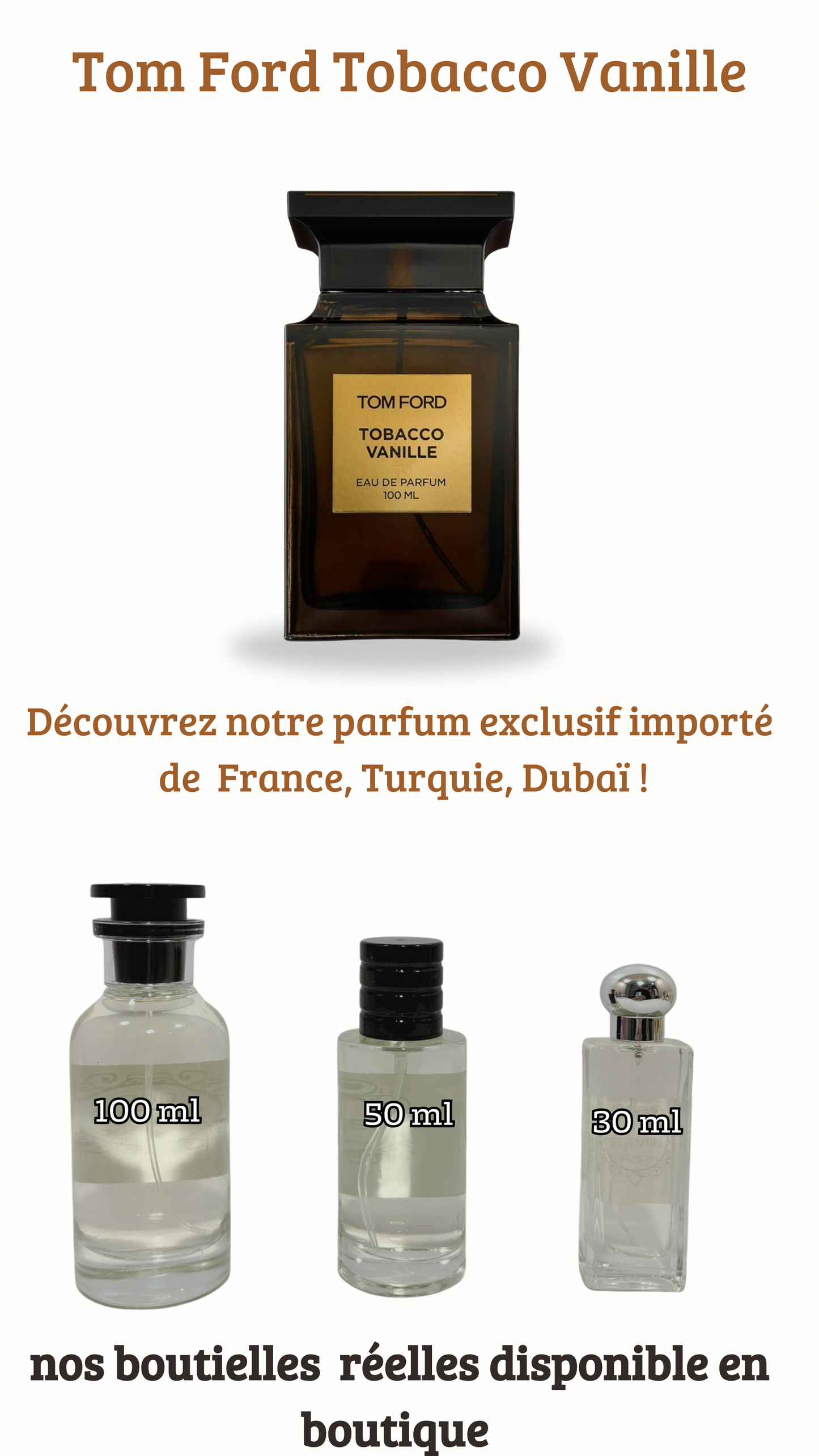 3= Tom Ford Tobacco Vanille+ Dior Fahrenheit+ Santal Royal Guerlain (Pack 30ml+30ml+30ml)