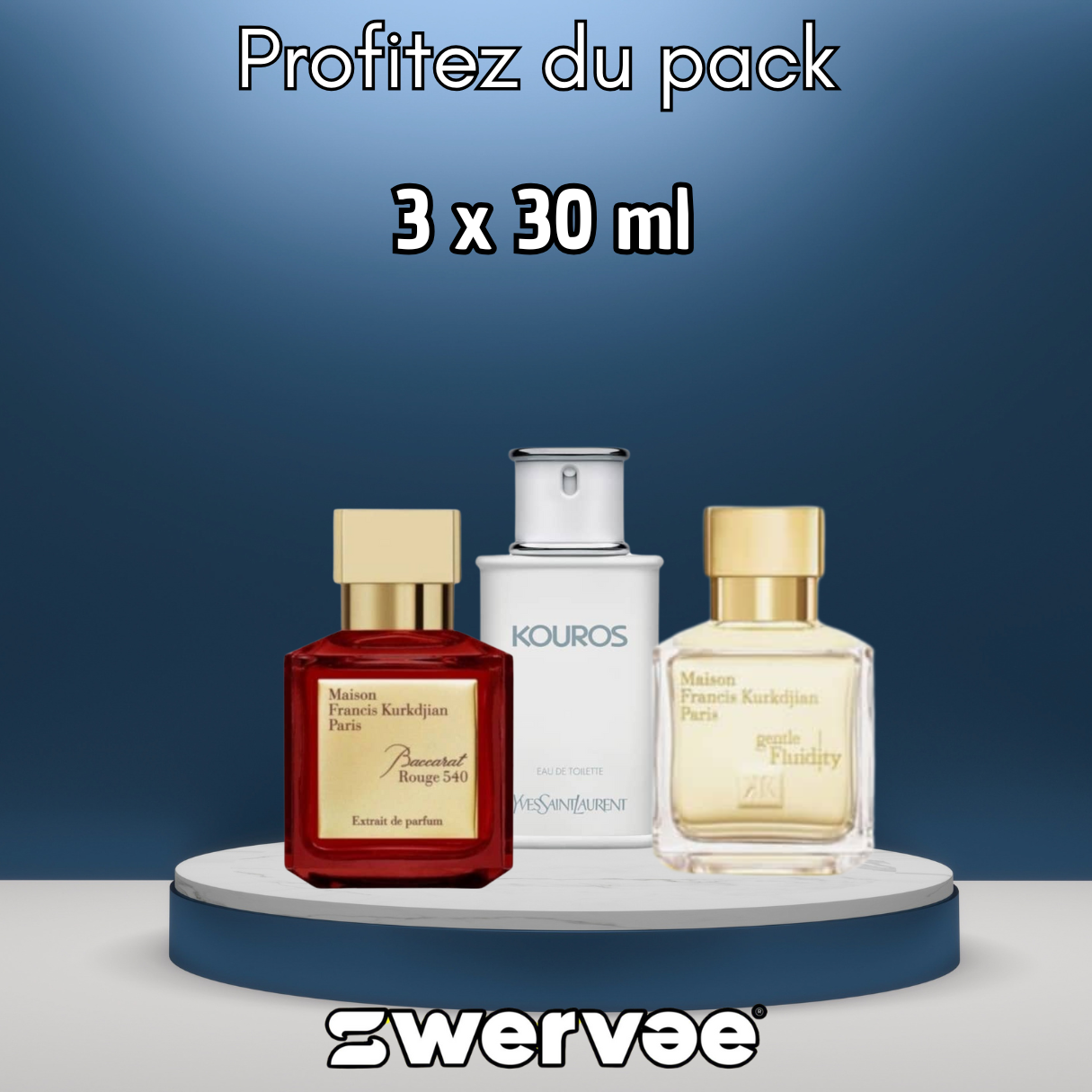 3= Baccarat Rouge + YSL Kouros + Fluidity (Pack 30ml+30ml+30ml)