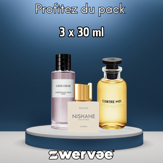 3= Gris Dior + Nishane Hacivat + LV Contre Moi(Pack 30ml+30ml+30ml)