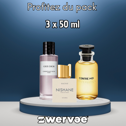 3= Gris Dior + Nishane Hacivat + LV Contre Moi (Pack 50ml+50ml+ 50ml)